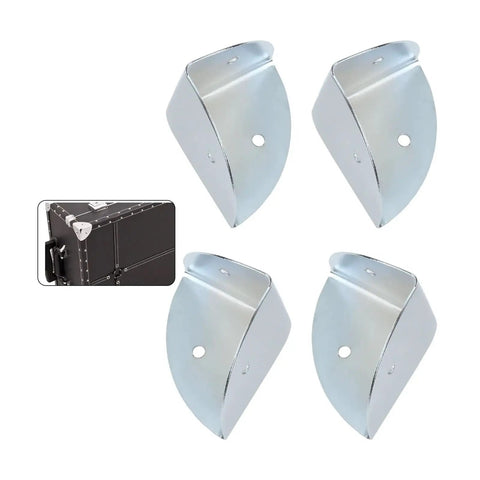 Tough As Nails 4 Piece Metal Luggage Corner Protectors Using 38mm Aluminum Edge Guards And Scalloped Design With Heavy Duty Flight Case Brackets To Keep Your Gear Badass And Scratch Free
