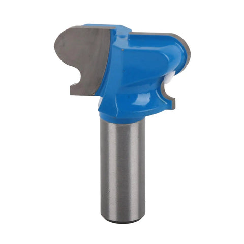 Heavy Duty 1/2 Inch Shank Drawer Pull Router Bit With Tungsten Steel And PTFE Coating For Smooth Wood Carving, Finger Grooving, And Precision Craftsman Woodworking Projects Without The Brand Name Tag, showing a close-up view of the bit.