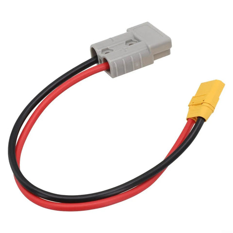 Straight Up Reliable 50 Amp Adapter Cable Linking SB50 To XT90 Plugs 10 Awg Tinned Copper Core 600 Volt Fire Resistant Jacket 30 Cm Solar Evehicle Battery Hookup Wire on display.