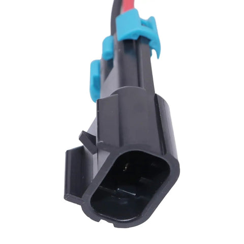 Connector for Hella Tough Heavy Duty Hydraulic Front Snow Plow Kit For Polaris Ranger Crew Xp 1000 with blue latch detail.