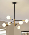 Dope Black And Gold 6 Light Sputnik Chandelier For Dining Room Living Room Kitchen Island And Bedroom Modern Mid Century Ceiling Fixture