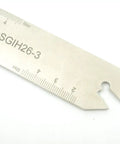 Close-up of 3mm Part Off Blade Grooving Cut Off Plate Tool For GTN3 Inserts, gray, pro-grade metal