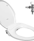 Elongated Bidet Seat With Dual Nozzles, Easy No Wiring Install, Self Cleaning