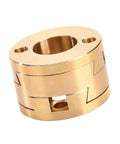 Upgrade Your 3D Printer Game With This Rock Solid 16mm Oldham Coupling For T8 Z-Axis Screw Hot Bed Setup That Cuts Vibration, Stops Printing Swing, And Boosts Overall Print Smoothness Like A Pro. Gold 16mm Oldham coupling for T8 Z-axis screw, brass 3D printer part.