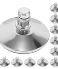 Heavy Duty Adjustable Furniture Leveling Feet, Rock Solid Swivel Base, Super Grippy Silver Floor Stabilizers close-up view.