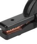 Close-up of Heavy Duty Welding Rod Clamp Holds 300 Amps with big contact area for secure gripping of 4 to 6.3 mm electrodes.