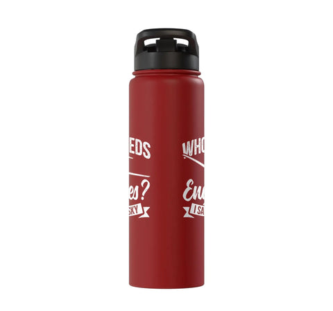Stainless Steel Insulated Water Bottle For Sailplane Pilots And Glider Enthusiasts, red, dual-wall design, black lid