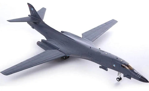 Top view of US Air Force B 1B Lancer Model Kit 1 144 Scale With Variable Sweep Wings Thunderbirds Theme, landing gear down