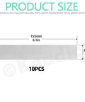 10 Piece Stainless Steel Shim Stock Set With 1 Inch Width And 6 Inch Length, 0.01 Inch Thick, illustrated size dimensions