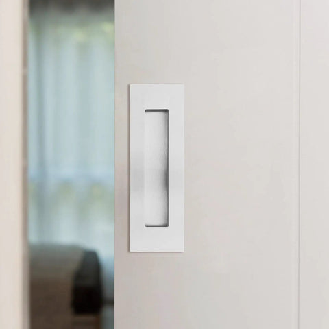 4 Piece Stainless Steel Hidden Door Handles For Sliding Barn Doors And Closets Recessed Invisible Pulls on modern sliding door
