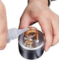 Filling Ultra Lite Alcohol Camping Stove With Stand Tiny But Mighty 50ml Denatured Alcohol Burner, compact design.