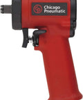 Half Inch Air Impact Wrench With Aluminum Body And Steel Front Cover Delivers 450 Foot Pounds Of Torque 610 Newton Meters 9000 RPM One Hand Operation Jumbo Hammer Ergonomic Pistol Grip For Heavy Duty Auto Shop Use