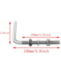 Heavy Duty 4 Pack L Shaped Anchor Bolts M10x150 Stainless Steel 304 for Concrete and Wood, side view with dimensions