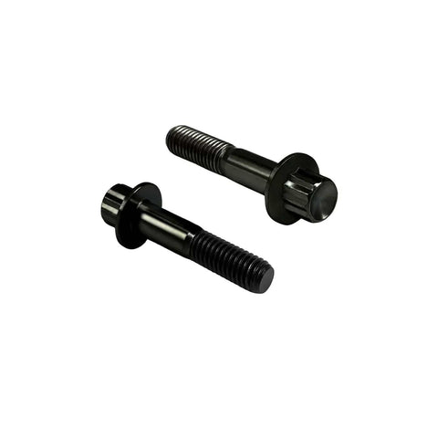 Black Titanium Split Rim Bolts M7x32mm for 3pc and 2pc Wheels, high strength lightweight fasteners for performance cars, street and track ready.