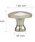 Brushed Nickel Round Cabinet Knobs Featuring Solid Zinc Construction And Easy Grip Design, 15 Pack Of Hella Durable Drawer Pulls for measuring dimensions.