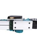 Heavy Duty Cordless Hand Planer With A Beefy 15000 RPM Brushless Motor, shaft view showcasing dual carbide blades and robust design.