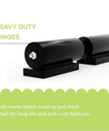 Pair of Beefy 7 Inch Heavy Duty Gate Hinge 2 Pack for Swing Gates and Trailer Ramp Gates, matte black steel, welded.