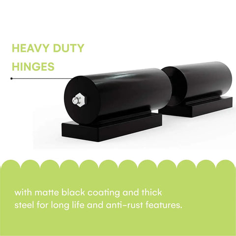Pair of Beefy 7 Inch Heavy Duty Gate Hinge 2 Pack for Swing Gates and Trailer Ramp Gates, matte black steel, welded.