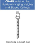 Chain for Inspire Collection 3 Light Chandelier In Antique Bronze With Waving Metal Arms And Off White Linen Shades, Ceiling Chain