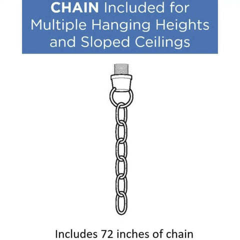 Chain for Inspire Collection 3 Light Chandelier In Antique Bronze With Waving Metal Arms And Off White Linen Shades, Ceiling Chain