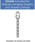 Chain for Conestee Mini Pendant Light In Graphite Black With Weathered Gray Accents, armillary frame, 72-inch length