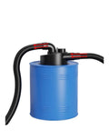 Badass Heavy Duty Double Filtration Cyclone Dust Collector For Woodworking And Diy Shops features blue cyclone drum with dual filter tubes.