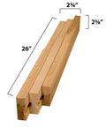 Heavy Duty Wooden Table Slide Set Includes A Pair Of Super Smooth Sliders For Four Leg Dining Tables Featuring Easy Peasy Installation And A True Twenty Six Inch Opening That Gives You Big Time Extra Room No Sweat Required, showing wooden sliders measuring 26 inches.