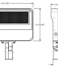 Heavy Duty 450W Trunnion Flood Light With Fully Adjustable Throw And Switchable Warm Neutral Cool Color Tuning dimensions and design layout