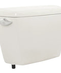 Drake Tank With E Max Flushing System 1.28 GPF Cotton White Tank Only No Fuss High Profile Water Saving 3 Inch Flush Valve Replacement Part For Residential Bathrooms, showing white exterior with chrome lever.