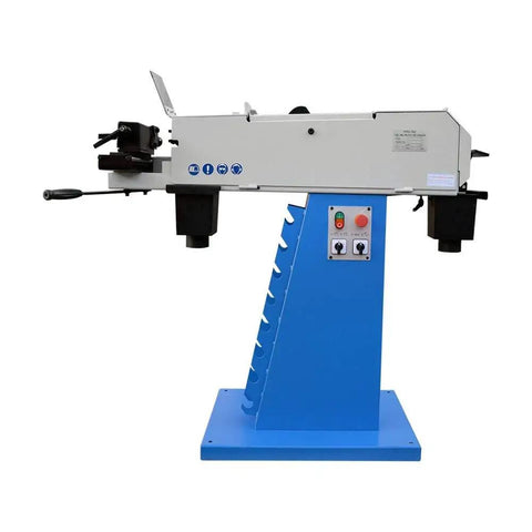 Pro Grade Heavy Duty Industrial Tube And Profile End Belt Grinder 4 X 78 Inch High Speed Metalworking Sander side view with control panel