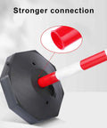 2 Pack Traffic Delineator Post Cones With Fillable Base, showing connection detail of red and white post and black base