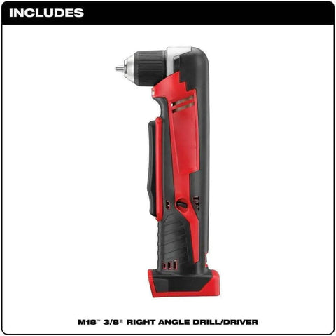Top Shelf Cordless Right Angle Drill Compatible With M18 Battery Packs Sold As Zero Accessory Bare Tool side view showcasing compact form.