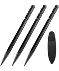 Set of 3 Bo Shurikens with Precision Balanced Throwing Spikes Hexagonal Body and Protective Pouch, Black