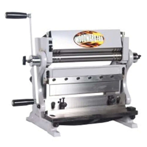 12 Inch 3 In 1 Sheet Metal Heavy Duty Pro Grade Shear Brake Roll Machine with 5 Adjustable Hardened Fingers and Slip Rolls