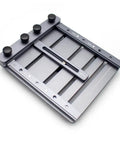 Upgraded Mini CNC Solder Paste Stencil Printer With Dual Sided PCB Fixture, showing tool-free clamping mechanism and laser etched scales