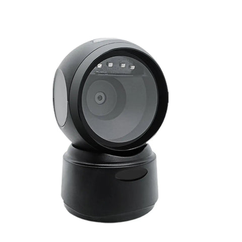 Black 1D 2D QR Barcode Scanner With Buzzer And LED Indicator Automatic Omnidirectional Desktop Reader for Retail and POS
