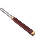 Top Tier Woodworking T Bevel Gauge With Rosewood Handle, Smooth Swing 360 Adjustable Angle Finder Protractor, Inch And Metric Ruler showing stainless steel blade and solid wood handle.