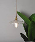 UIOLCFF Classic Creative Personality Nordic Minimalist Glass Shade Single-Head Hanging Light with golden hardware.