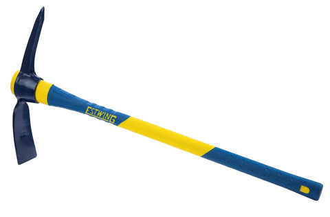 Heavy Duty 5-Pound Pick Mattock With 36-Inch Fiberglass Handle, Drop-Forged Heat-Treated Head For Breaking Hard Ground
