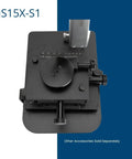 X Y Fine Adjustment And Rotational Base For Dino Lite Microscope showing black finish with knob controls, top view.