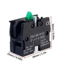 10 Pack Normally Open Contact Block Fits 22 Mm Industrial Push Buttons AC 15 Rated 240 Volt 3 Amp screw terminal auxiliary module in black.