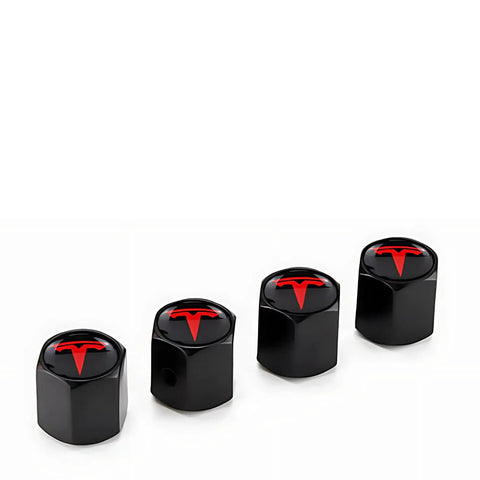 Tesla Model 3 S X Y Tire Valve Stem Caps Matte Black Aluminum With Rubber O Rings Leakproof Valve Covers 4 Pack