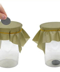 Five Piece Coin Through Rubber Sheet Magic Trick Set for Close Up Performances with jar and rubber sheet setup