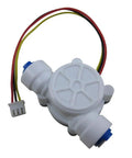 G1/4 Quick Connect Hall Effect Water Flow Sensor Flowmeter 0.3 To 10 Liters Per Minute with quick-connect fittings and wires.