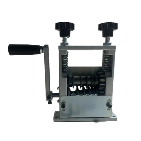 Heavy Duty Multiple Hole Cable Stripper For Electric Wire Stripping, sturdy metal tool with adjustable knobs for manual wire cutting.