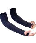 Level 5 Cut Resistant Arm Sleeve With Thumb Hole No Slip, Heavy Duty Black Protective Sleeve For Construction Welding Kitchen