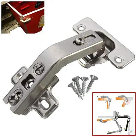 Corner Folded Cabinet Door Hinges For Kitchen And Bathroom Cupboard 2 Hole Mount Durable Aluminum Alloy Construction Easy Install