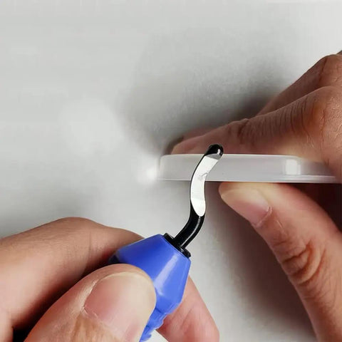 Blue Stainless Steel Deburring Tool Kit Pro Grade Edge Burr Removal for plastic surface smoothing