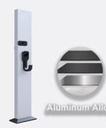 Heavy Duty Free Standing EV Charger Box Water Resistant Aluminum Alloy Cord Holder And Weather Proof Cover For Garage Or Workplace Parking with black hook.