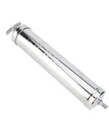 Heavy Duty Workhorse 500cc Aluminum Oil Suction Gun Pump With Vacuum Transfer Technology, cylindrical and shiny tool view.